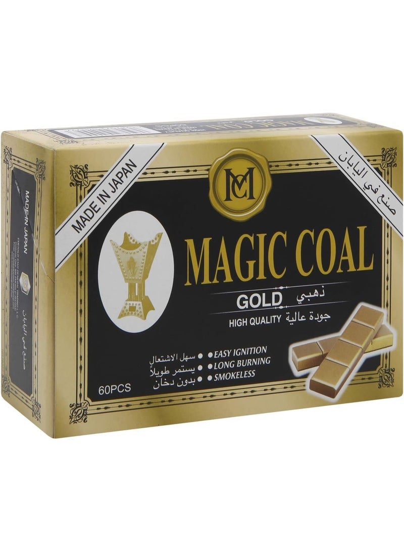Magic Coal For incense Burner Bakhoor Charcoal - Easy Ignition - (60 Pcs) Gold - Image 4